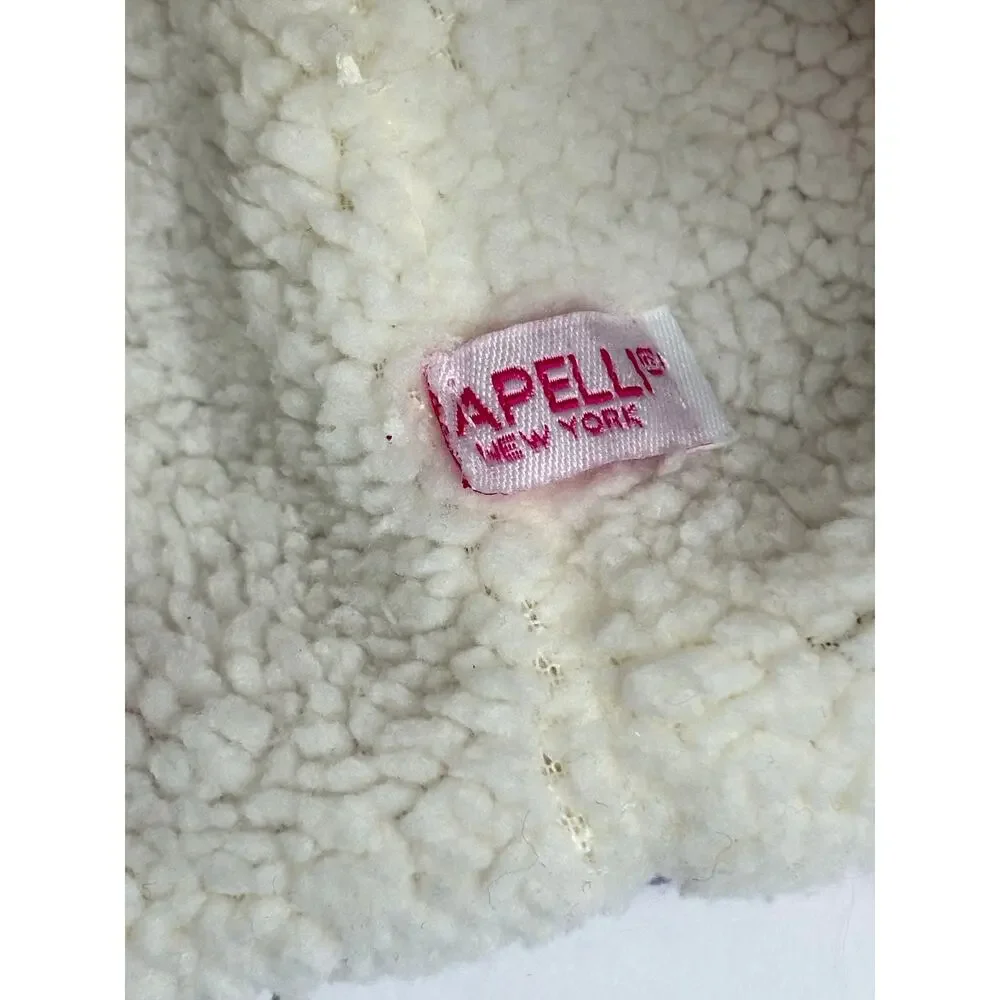 Capelli Girls Pink Pastel Sequin Embellished Knit Sherpa Toboggan Cap Hat 5-8 YO